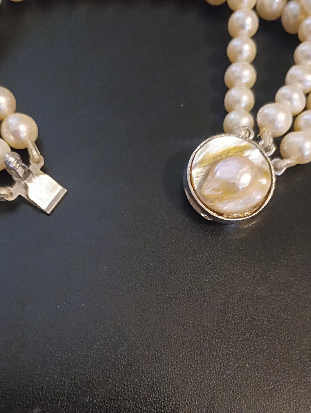 3 Strand Vintage Real Pearl Bracelet